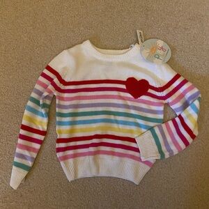 Little Sleepies Multi Stripe Heart Sweater NWT